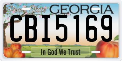 GA license plate CBI5169