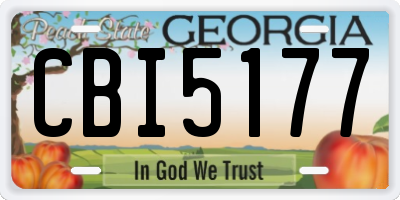 GA license plate CBI5177