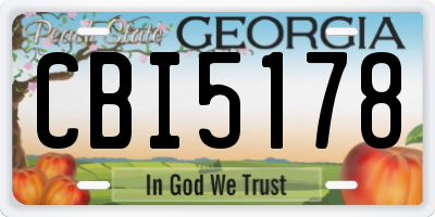 GA license plate CBI5178