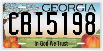 GA license plate CBI5198