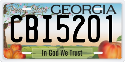 GA license plate CBI5201