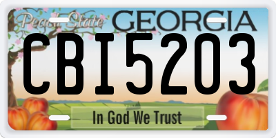 GA license plate CBI5203