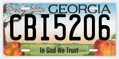 GA license plate CBI5206