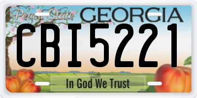 GA license plate CBI5221