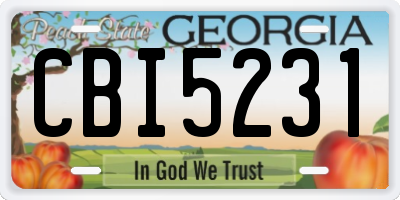GA license plate CBI5231