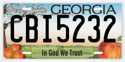 GA license plate CBI5232