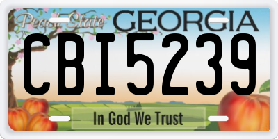 GA license plate CBI5239
