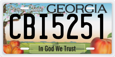 GA license plate CBI5251