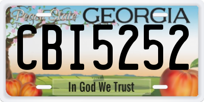 GA license plate CBI5252