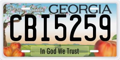 GA license plate CBI5259