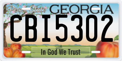 GA license plate CBI5302