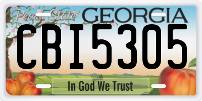GA license plate CBI5305