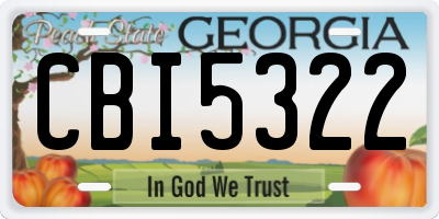 GA license plate CBI5322
