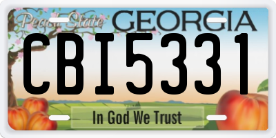 GA license plate CBI5331
