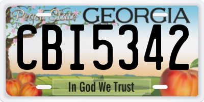 GA license plate CBI5342