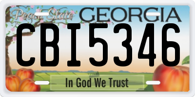 GA license plate CBI5346