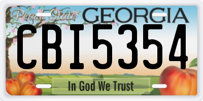 GA license plate CBI5354