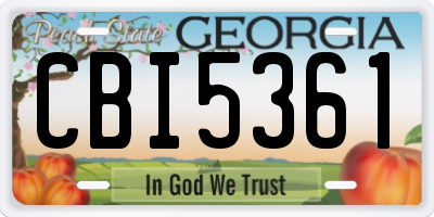 GA license plate CBI5361