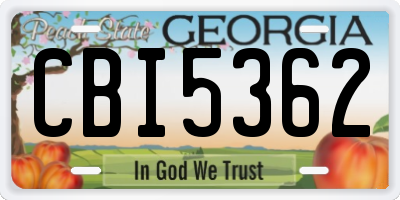 GA license plate CBI5362