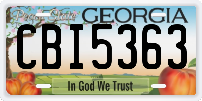 GA license plate CBI5363