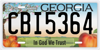GA license plate CBI5364