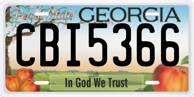 GA license plate CBI5366