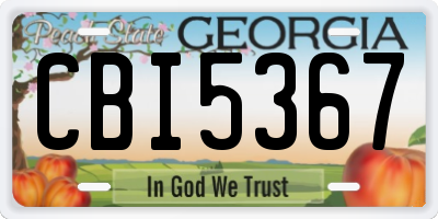 GA license plate CBI5367