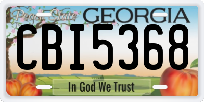 GA license plate CBI5368