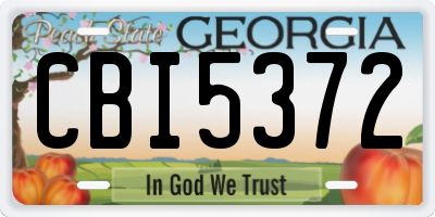 GA license plate CBI5372