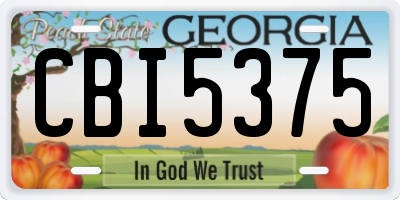 GA license plate CBI5375