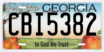 GA license plate CBI5382