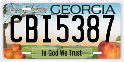 GA license plate CBI5387