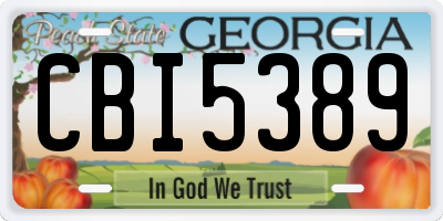 GA license plate CBI5389