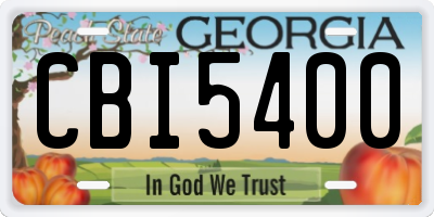 GA license plate CBI5400