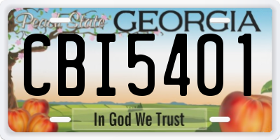 GA license plate CBI5401