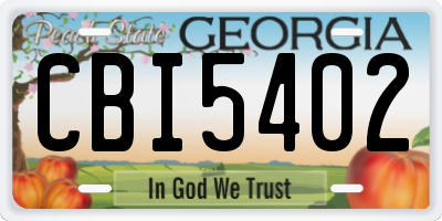 GA license plate CBI5402