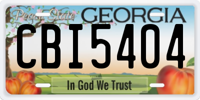 GA license plate CBI5404