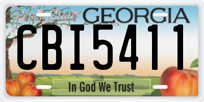 GA license plate CBI5411