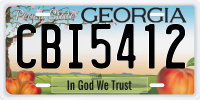 GA license plate CBI5412