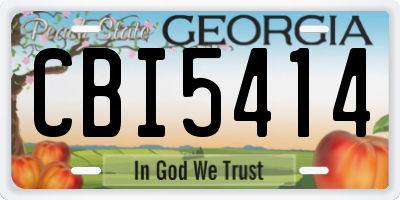 GA license plate CBI5414