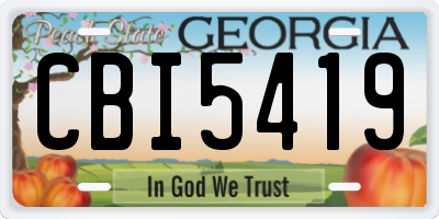 GA license plate CBI5419