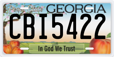 GA license plate CBI5422