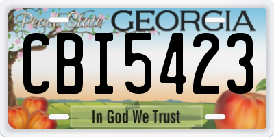 GA license plate CBI5423