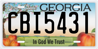 GA license plate CBI5431