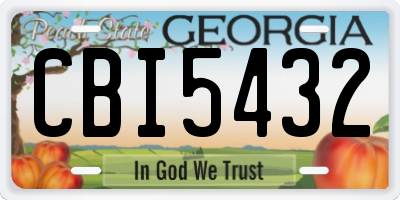 GA license plate CBI5432