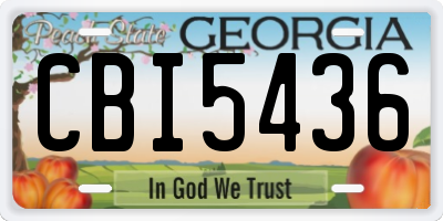 GA license plate CBI5436