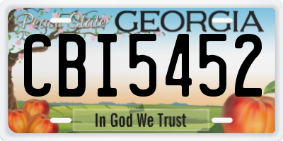 GA license plate CBI5452