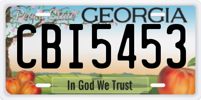 GA license plate CBI5453