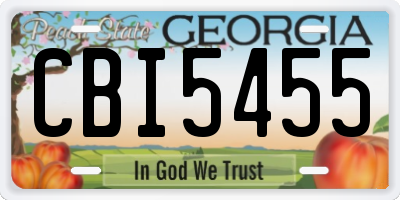GA license plate CBI5455