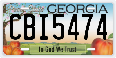 GA license plate CBI5474